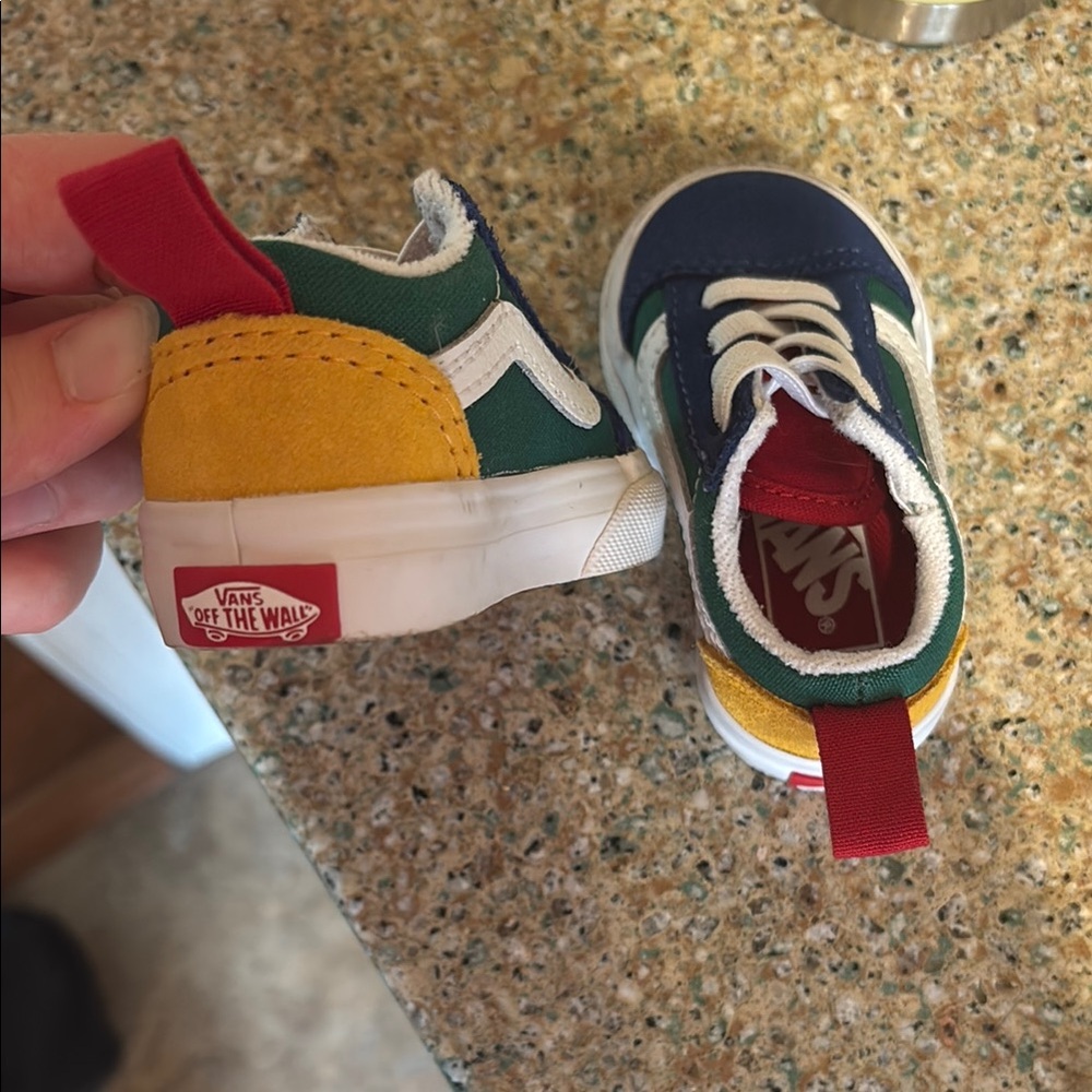 Vans Kids Sneakers in Green, Yellow, and Blue